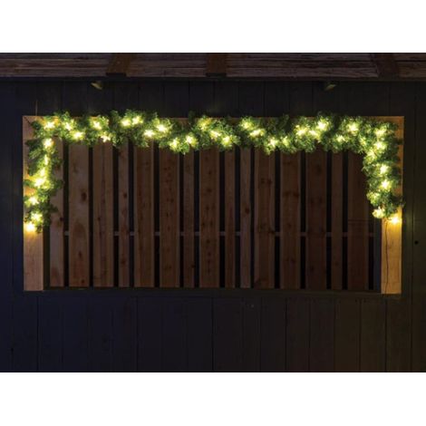 Spike Light LED - 250 cm - 40 Warmweiß-LED-Lampen - Grünes Kabel - 31 V