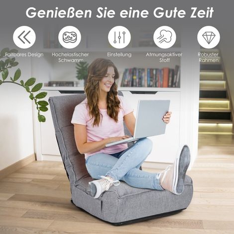 Verstellbarer Gaming-Sofa-Sessel mit Rückenlehne, Grau (1/5)
