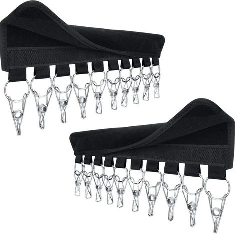Porte-casquettes, 10 clips (noir, 1 pièce), organiseur de casquettes, fixation murale