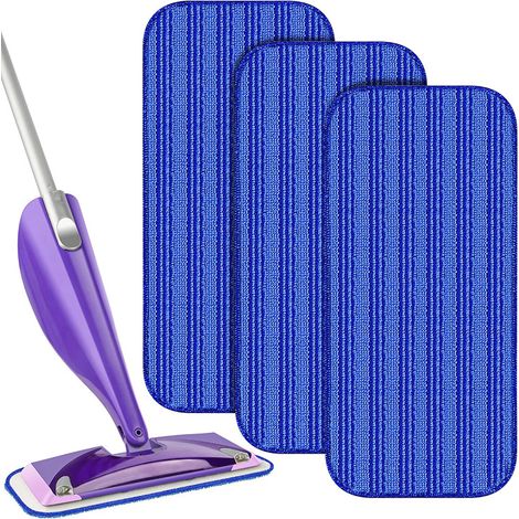 Wiederverwendbare Tücher für Swiffer WetJet, 6 Packungen, wiederverwendbare Wischpads, Mikrofaser-Wischpads zum Reinigen und Schrubben trockener oder nasser Böden – Blau (1/3)