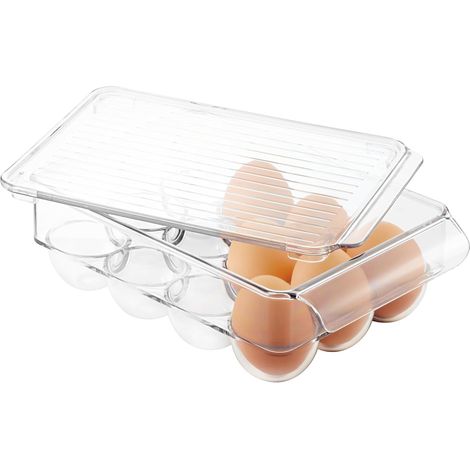 LYERCW - Petite boîte de rangement pour douze œufs, en plastique transparent sans BPA (1/4)
