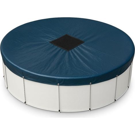 runde Winterabdeckung für Pools (5,40 m Durchmesser), mit Abflussnetz (35 x 35 cm), wasserdicht, UV-beständig, mit Spannkordel (1/5)