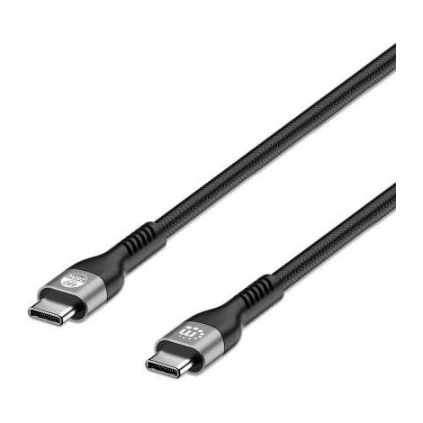 Manhattan Câble de charge USB USB-C® mâle 2.00 m noir connecteur utilisable des deux cotés, blindage double 356367 R083582 (1/5)