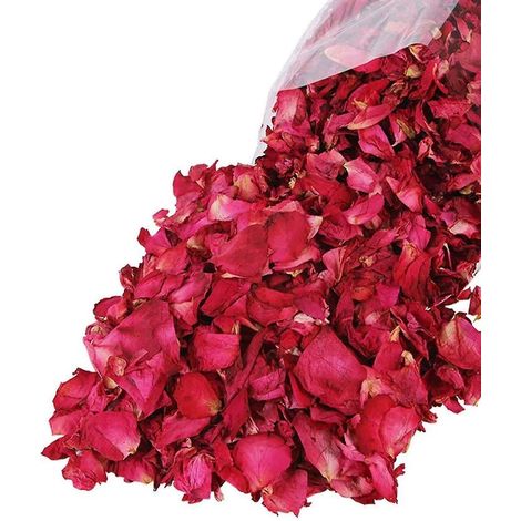 300 g natürlich getrocknete Rosenblätter, echte rote Rosenblätter für Fußbad und Körperpflege (1/5)