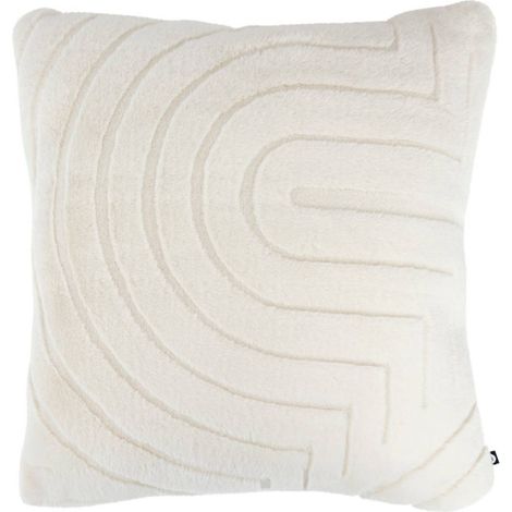 Coussin Imitation Fourrure "Arka" 45x45cm Ivoire