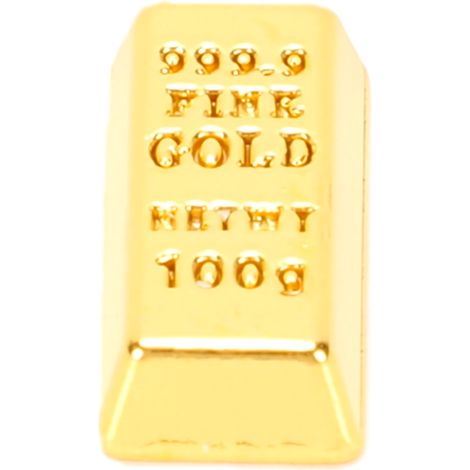 Barre de simulation en alliage galvanisé réaliste, brique dorée Miniature, pour bricolage, accessoire de maison de poupée S (1/5)