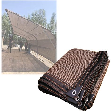 Hitzebeständiges Schattiernetz mit Ösen, HDPE-Polyethylen-Schattiergewebe, verstärkt und verdickt, für Garten, Balkon, Terrasse, Gewächshaus, Pergola, einfache Montage, 4 x 4 m (1/5)