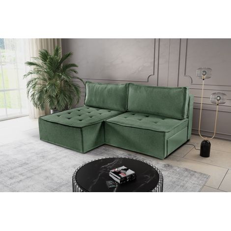 Bohoo Mini modernes Ecksofa mit Schlaffunktion Hellgrün Links (1/5)