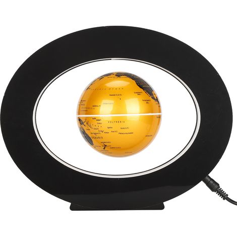 Globe terrestre flottant magnétique en lévitation, décoration de bureau avec base ovale, prise 100-240 V. (1/5)
