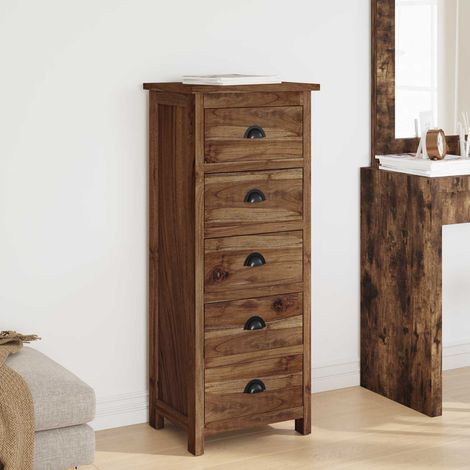 Chest of Drawers Natural 45 x 35 x 110 cm Solid Teak Wood vidaXL (1/5)