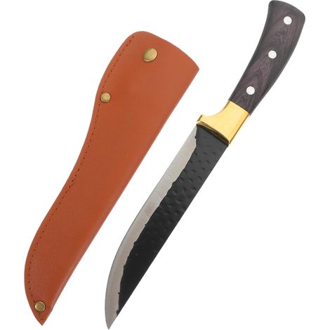 Couteaux à Désosser en Acier Inoxydable Manche Confortable en Bois et Étui de Protection pour Découpe Rapide de Viandes et Fruits Cuisine (1/5)