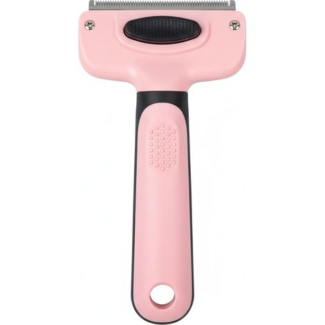 Brosse pour animaux de compagnie avec oreilles de chat, outil de toilettage en acier inoxydable pour chiens et chats, rose, pour éliminer la mue (1/3)