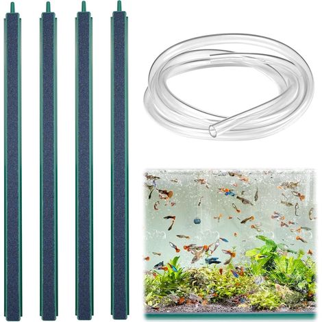 4 Pièces Diffuseur Air Aquarium, Grès 30cm, Bulles Fines, Eau Douce (1/5)