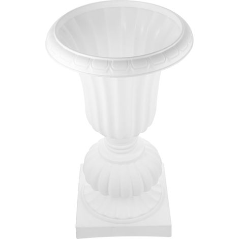 Pot de Fleurs Colonne Romaine Blanc pour Balcon et Jardin, Pot en Plastique de Taille Moyenne, Décoration Extérieure de Porte D'entrée, Support Résistant pour Plantes D'intérieur (1/5)