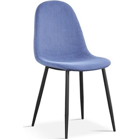 Stuhl 'Boï' aus hellblauem Samt