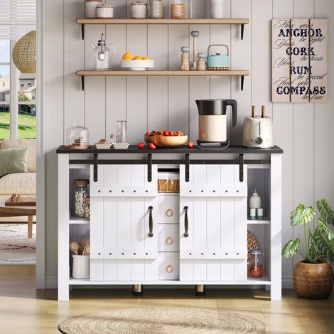 Mueble aparador con puertas correderas y 3 cajones OKMYHOME (1/5)