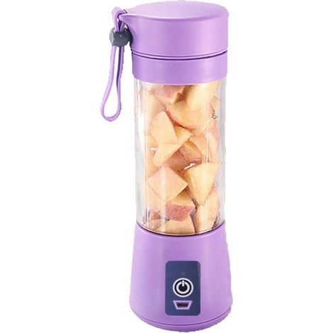 Purple USB Blender Cup – 6 High-Speed Blades, Fruit & Vegetable Juicer