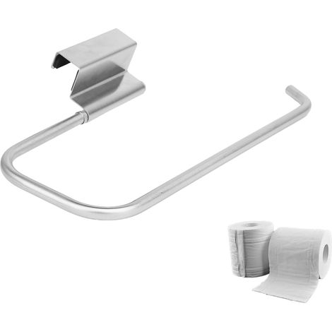 Porte-Rouleau de Papier pour Porte D'armoire, 31cm sans Percage Porte-Rouleau sous Évier Gain Place pour Camping-Car Salle de Bain Buanderie (1/5)