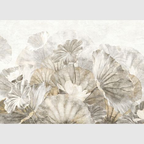 Papier peint intissé - Feuilles de lotus - 375x270 cm