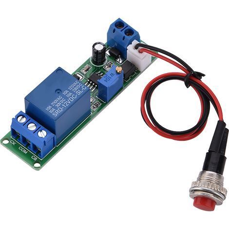 Module de commutation de minuterie, retard de haute précision réglable de haute précision 10A 250VAC, 30VDC DC 12V 1 10 secondes pour les robots de développement de produits intelligents (1/4)