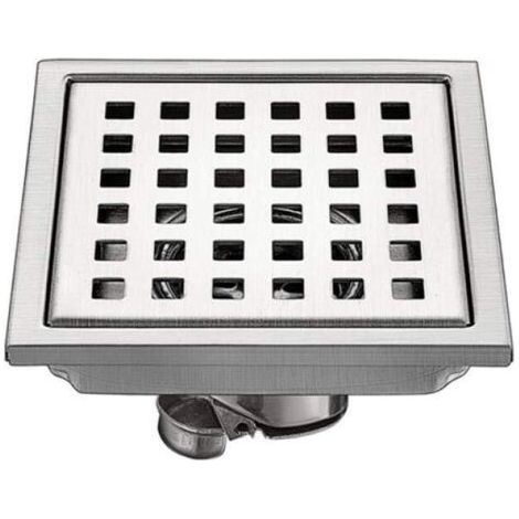 Scarico a pavimento da 150 mm in acciaio inox 304 per uso esterno - doppio filtro anti-riflusso - sifone quadrato per cucina e bagno (1/5)