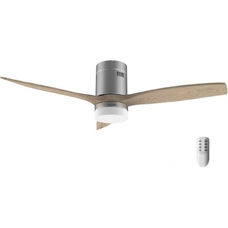 Cecotec Ventilateur de plafond avec lumière LED Energysilence Aero 5600 Classic Steel.40W.DC Motor, Diameter 132cm, 3 Blades, LED 18W, Timer, 6 Speeds, Remote Control, Summer/Winter Function (1/3)