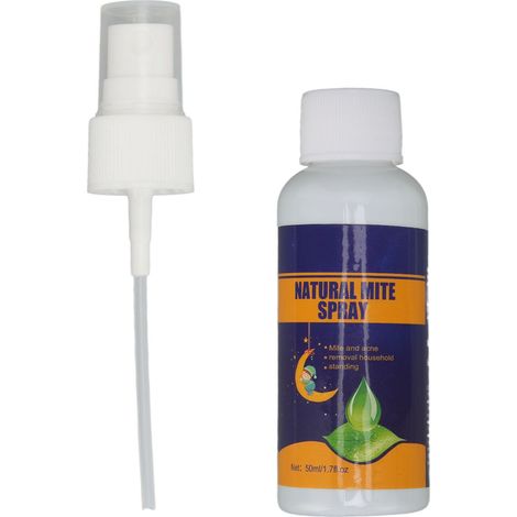 Spray anti-acariens naturel 50 ml, extrait de plantes naturelles, sûr, élimination à 99 % des acariens, spray anti-punaises de lit pour oreillers et couvertures (1/5)
