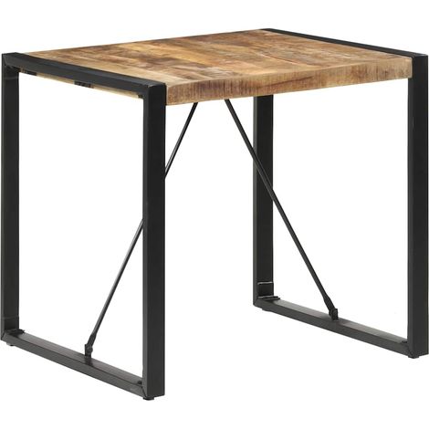 Table à manger Scandinave - Table de salle à manger 80x80x75 cm Bois de manguier brut BV996454 - BonneVie (1/5)