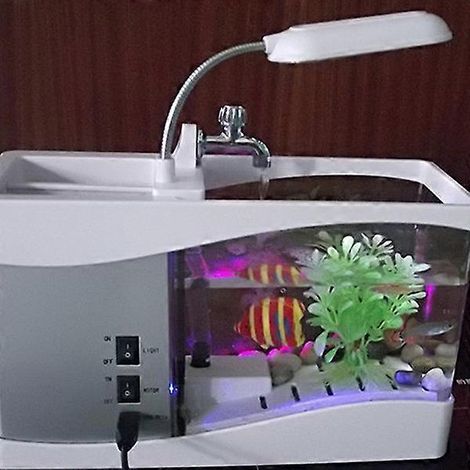 Porte-stylo pour aquarium de bureau avec écran LCD USB et support pour stylo (1/4)