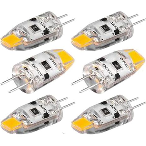 HOXILEELEO - pack di 6 lampadine a LED G4 12 V DC, di intensità variabile, a 1,5 W, fascio 360°, in sostituzione di una lampada alogena lampadina da 15 W (bianco caldo). (1/5)