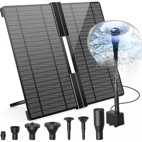 Fontaine et Solaire 20W Pliante Pompe à Eau Extérieur avec Support Réglable pour Jardin, Étang, Bricolage (1/5)