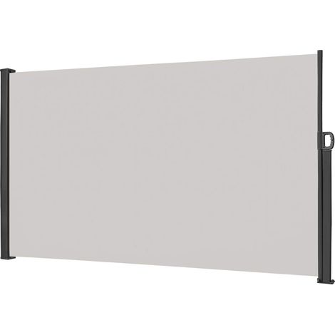 Auvents de Véranda Extérieur, 180x300cm Stores Latéral Extensible pour Patio, Paravent écran en Polyester Résistant, Brise Vue Rétractable pour Privée de Balcons Terrasses(Gris Clair)