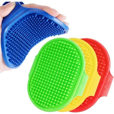 Lot de 4 brosses de toilettage en silicone pour chien et chat - Poignée réglable - Pour poils longs et courts (1/5)