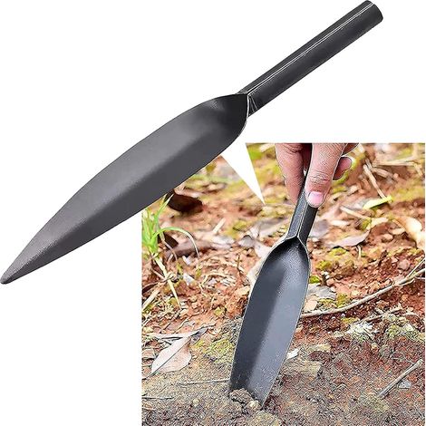 Truelle de jardin en forme de feuille (30 cm) – Acier à haute teneur en carbone, forgée d'une seule pièce, outil à main robuste pour les plantes en pot, le bêchage, le repiquage, la plantation et le d (1/5)