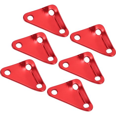 Lot de 10 tendeurs de corde triangulaires en alliage d'aluminium ultralégers et résistants pour tente, idéaux pour le camping (rouge). (1/5)