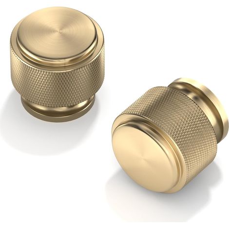 10 pièces ensemble de boutons de meubles en cuivre or champagne, boutons de tiroir filetés en or, poignées de cuisine, diamètre 25mm, boutons d'armoire circulaires, poignées de porte, boutons de dress (1/5)