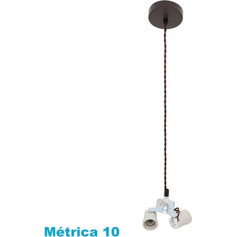 Arm. pendente faccia 3xe27 marrone m10 regx10x10x10 cm