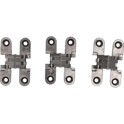 Lot de 3 mini charnières de porte invisibles de 43 mm, à angle de 180°, en alliage de zinc, pour armoire ou boîte à bijoux. (1/5)