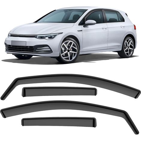 Wind Deflectors Compatible with Volkswagen Golf MK7 / MK8 Hatchback 5-Door 2014-2023, Rain Deflectors, Integrated Deflectors, Integrated Wind Deflectors, Black, 4 Pieces (1/5)
