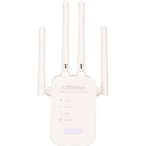 Amplificateur signal WiFi, répéteur bi-bande avec 4 antennes externes, booster portée WiFi EU 100-240V, prolongateur réseau AP. (1/5)