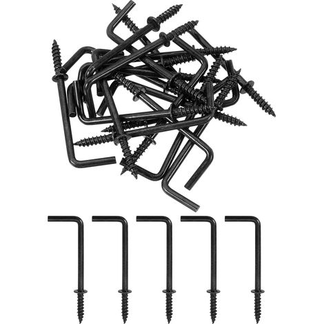 40 Pièces Tricots à Vis en Forme de L de 2 pouces Noir (1/5)