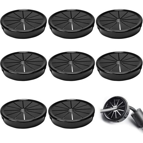 8 fermacavi, diametro 55 mm, fermacavi rotondi in nylon per cavi da ufficio, neri (1/5)
