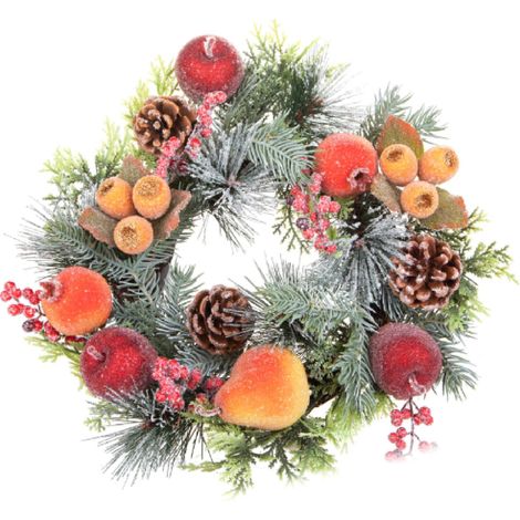 Ghirlanda natalizia decorato con frutta Ø 36 cm in sintetico (1/2)