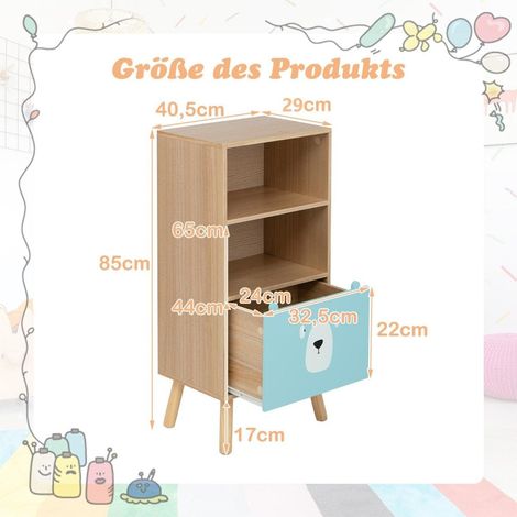 Libreria per bambini con 3 livelli e cassetto e 2 scomparti aperti scaffale per giocattoli scaffale per bambini blu 88304602 88304602 88304602 88304602 88304602 88304602 88304602 88304602 88304602 883