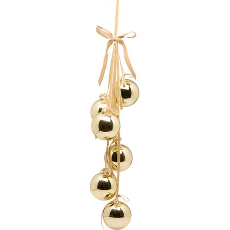 Grappe de 6 Boules de Noël Doré à suspendre H 70 cm - Feeric Christmas (1/3)