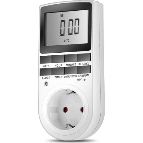 Electrical and Digital Socket Programmer, Digital Socket Timer with 10 Daily Weekly Programs with Anti-Theft Mode and Large LCD Display, Save Electricity (1/5)