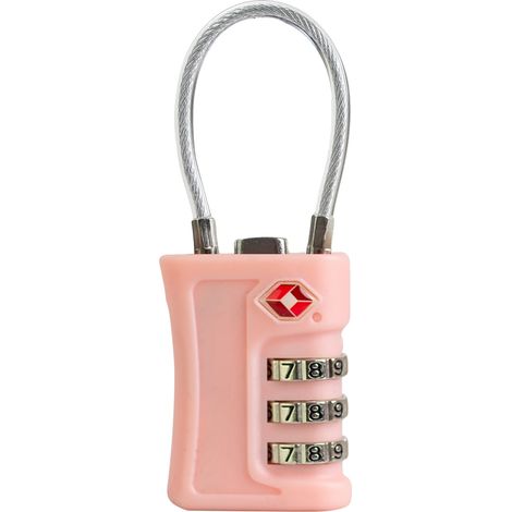 Lucchetti per bagagli, certificati TSA, realizzati in resistente lega di zinco, 4 pezzi - rosa (1/2)