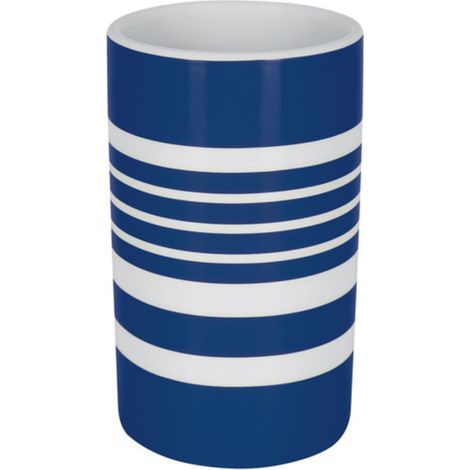 Gobelet Porcelaine TUBE-STRIPES Bleu Spirella (1/2)