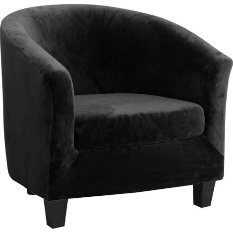 Velours Housse de Fauteuil Club Ensemble de Deux Pièces Housse de Fauteuil Extensible Housse Fauteuil Salon Fauteuil Cabriolet Tub Chair avec Housse d