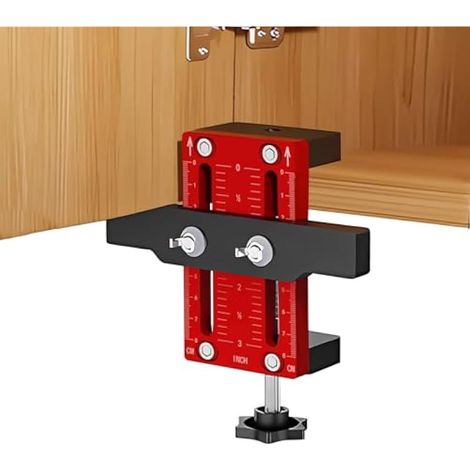 Gabarit de positionnement de porte d'armoire, positionneur réglable pour l'installation de porte d'armoire en alliage d'aluminium, gabarit de quincaillerie d'armoire, localisateur de montage de porte (1/5)